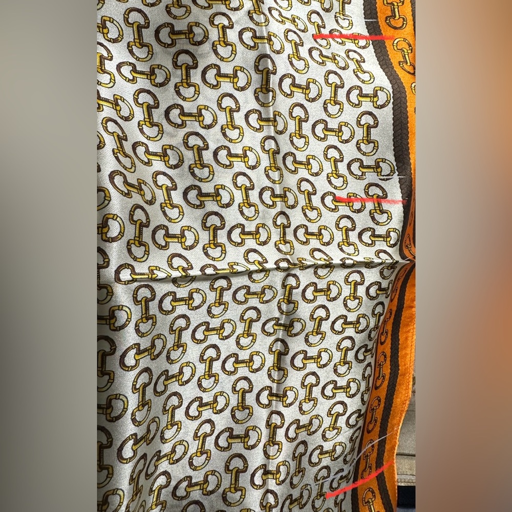 100% silk scarf bandana horse snaffle bit - Picture 4 of 4